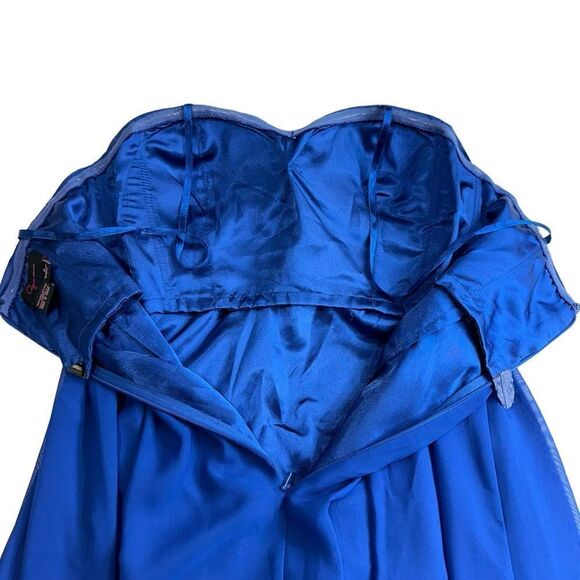 Aqua Y2K Strapless Blue Chiffon Maxi Floral Print Fairy Dress, 0 - Picture 6 of 13